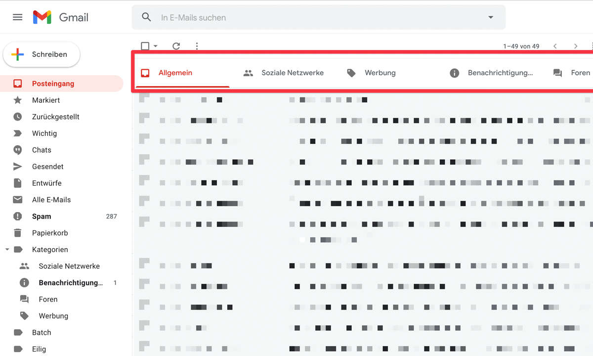 Gmail: Kategorien deaktivieren - so geht's!