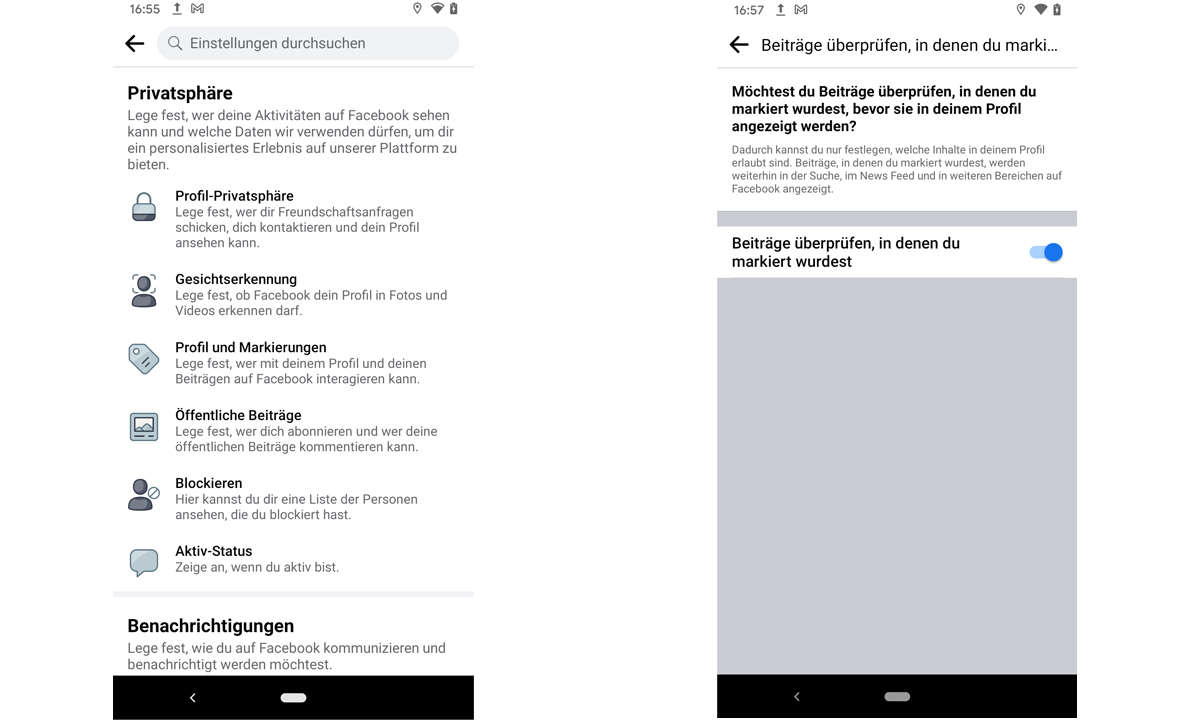 Facebook-Einstellungen
