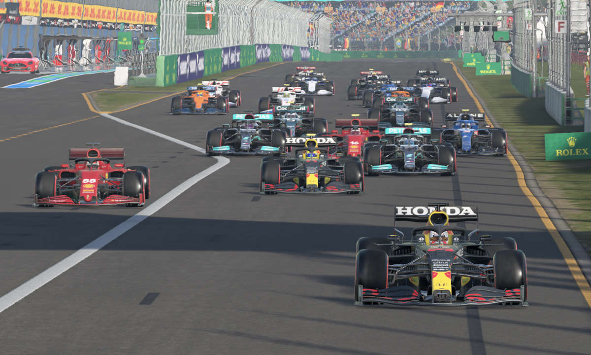 Startphase eines Formel-1-Rennens