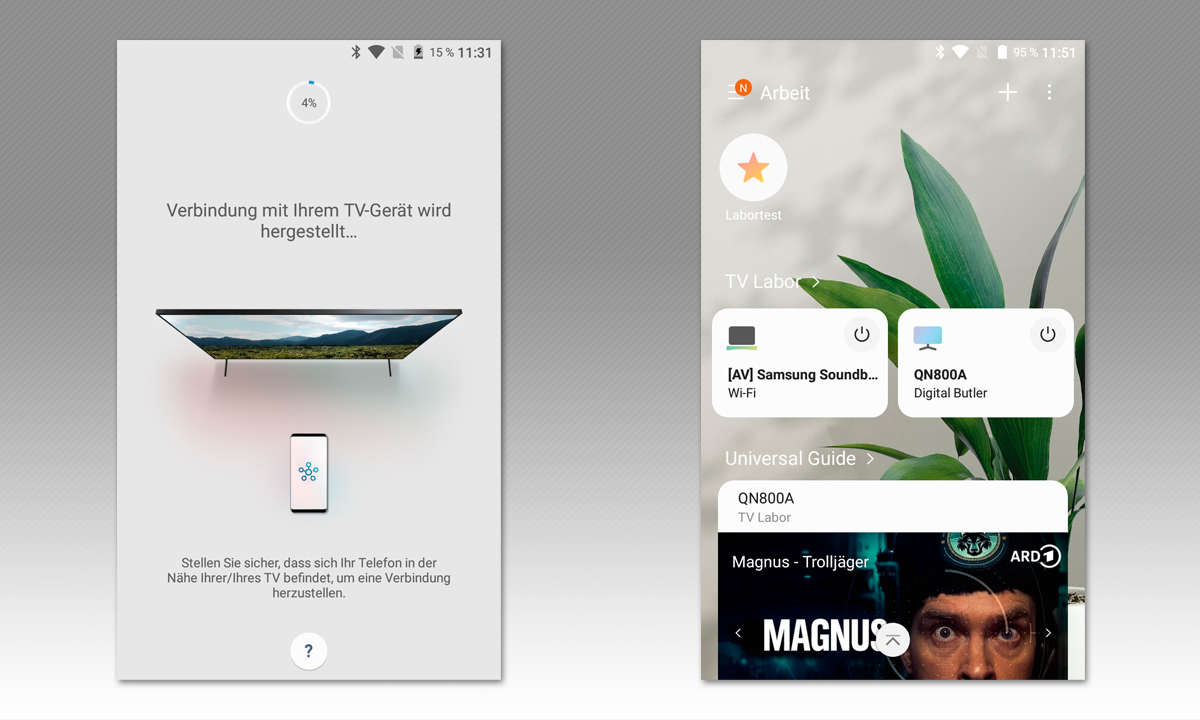 Samsung GQ65QN800A im Test: Screenshots Steuerung
