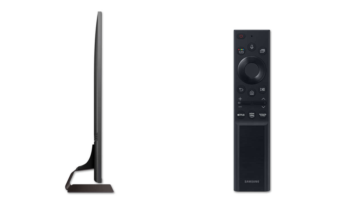 Samsung GQ65QN91A im Test: Seitenansicht & Fernbedienung