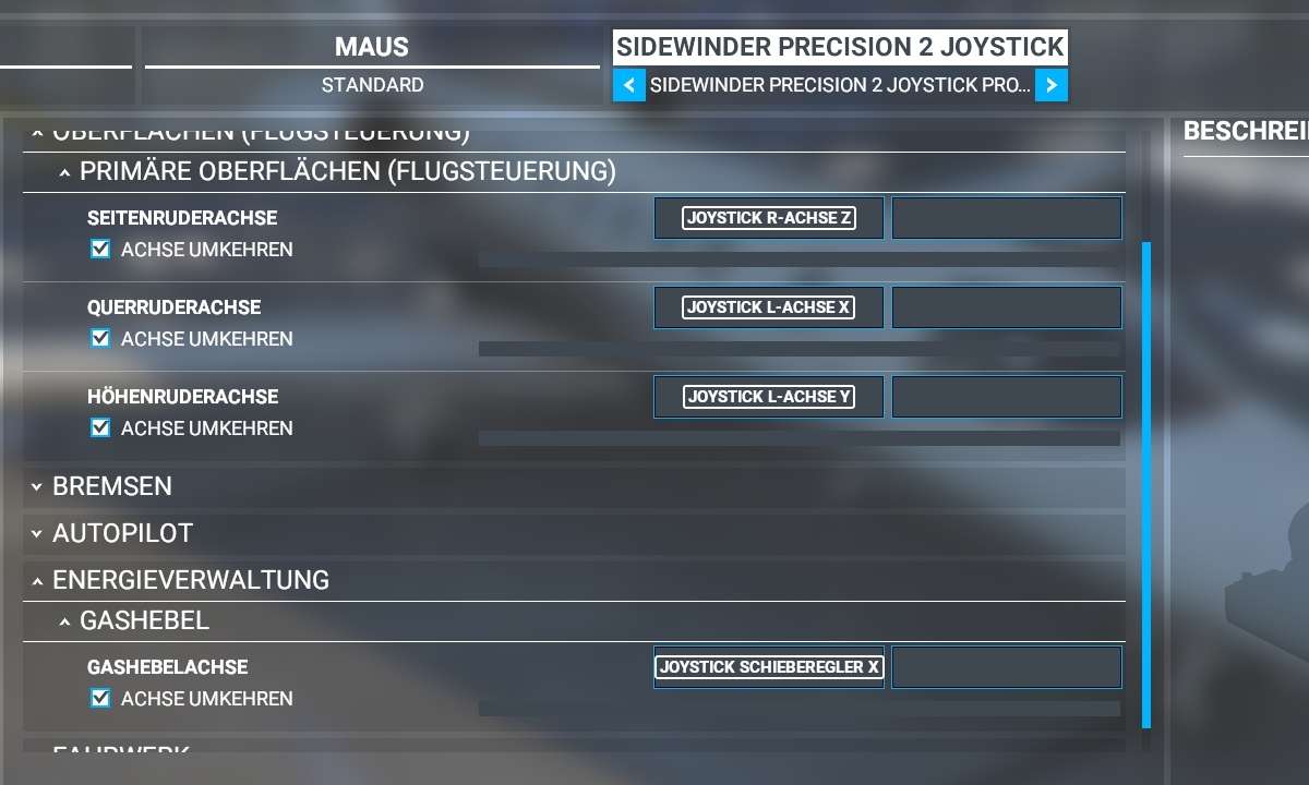 Haben Sie bei einem kompatiblen Controller oder Joystick alle vier Achsen belegt, ist grundlegender, authentischer Flugspaß in Flight Simulator möglich.