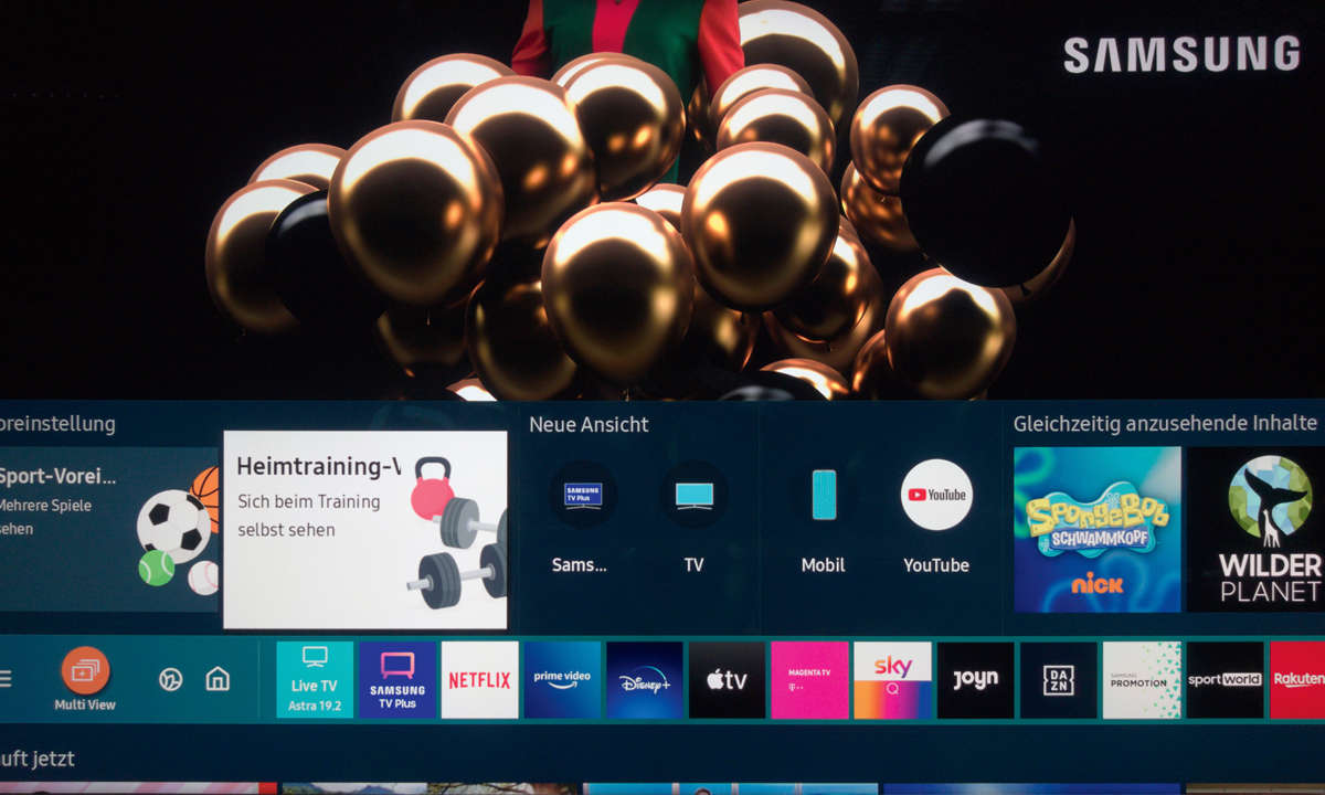 Samsung GQ75QN95A im Test: Screenshot Multibild
