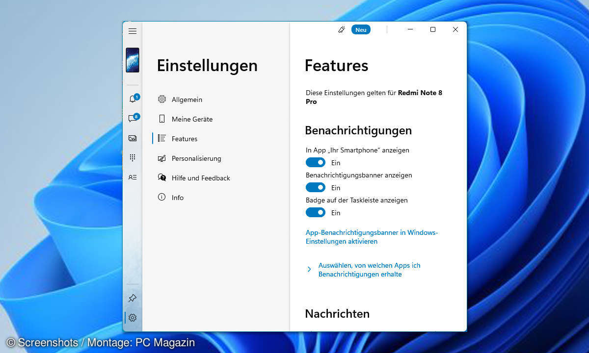 Windows 11 - Screenshot Ihr Smartphone