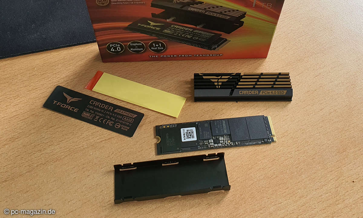 Bei der Teamgroup Cardea A440 können Sie eine Heatsink mit Wärmeleitpad oder einen Heatspreader aus Graphen anbringen.