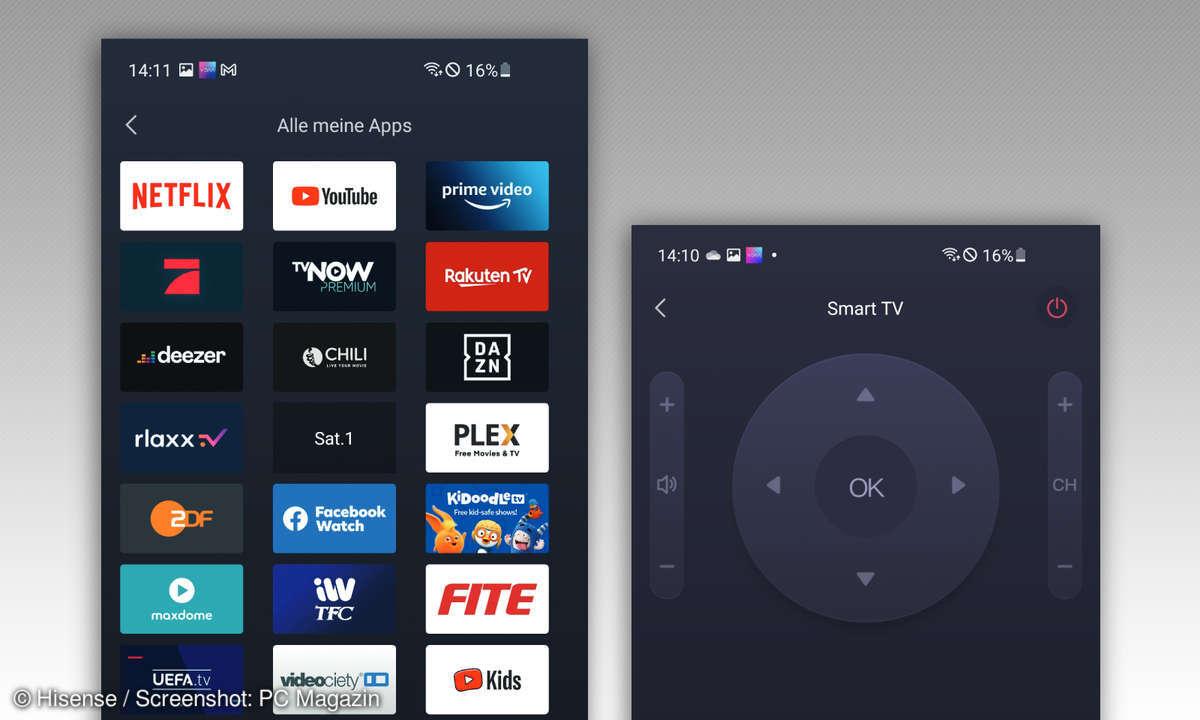 Hisense-App und Fernsteuerung