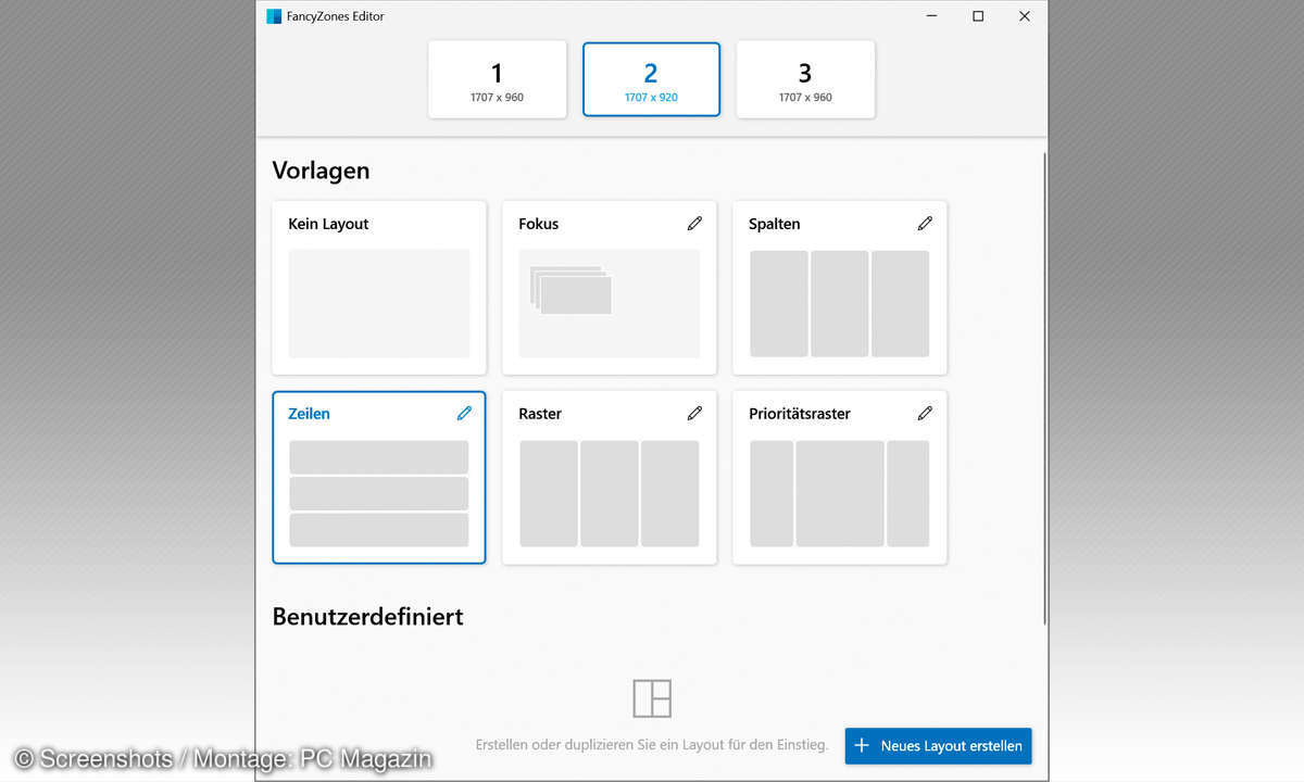 Windows 10 mit 11er-Funktionen ausrüsten: Screenshot FancyZones