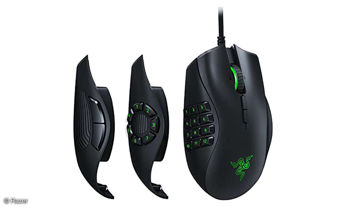Die drei Seitenteile der Razer Naga Trinity im Detail