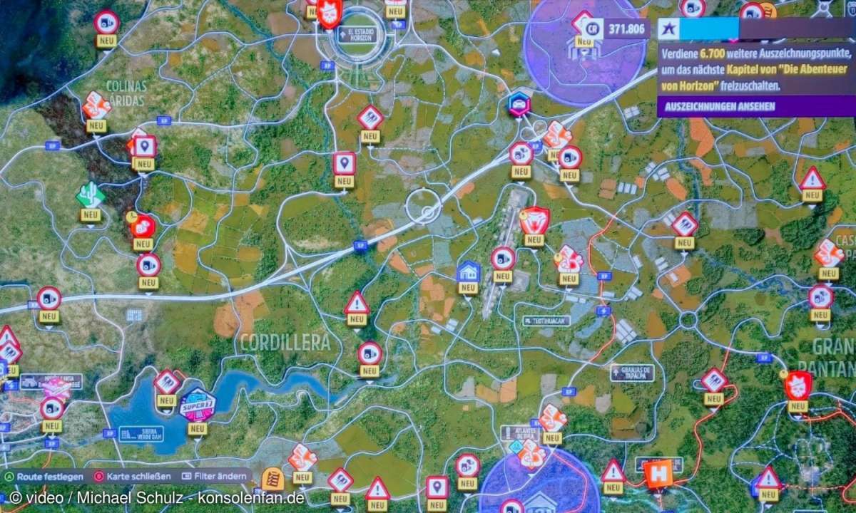 Die Landkarte zeigt unfassbar viele Ereignisse an, die alle gelöst werden wollen. Zum Glück lassen sich die Veranstaltungen filtern.