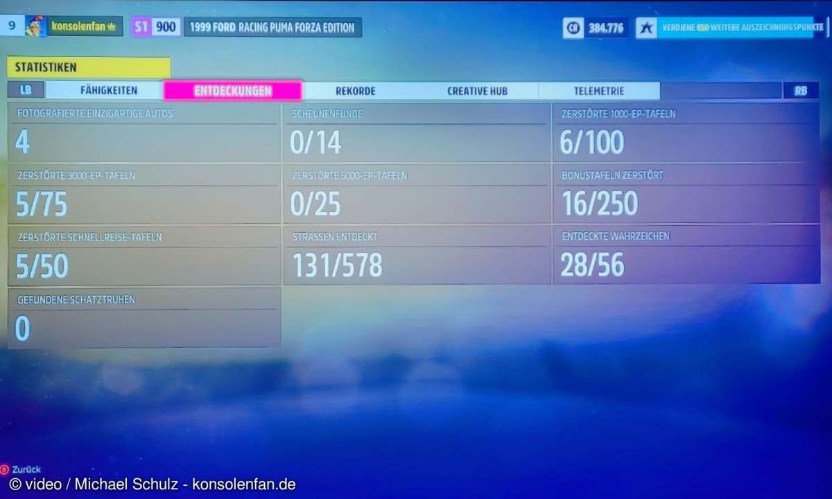 Forza Horizon 5 wartet mit unzähligen Statistiken auf. Ein Blick in diese weckt die Sammelleidenschaft nach Schildern, Scheunenfunden oder entdeckten Straßen und Wahrzeichen.