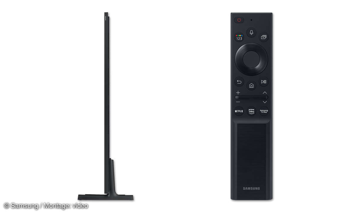 Samsung The Frame (2021) im Test - Seitenansicht & Fernbedieung