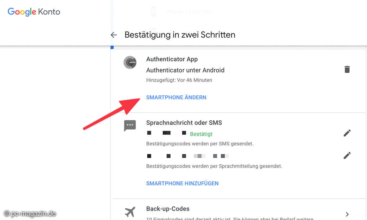 Über die Google Website können Sie die 2FA auch ohne das alte Handy auf einem neuen Smartphone installieren.