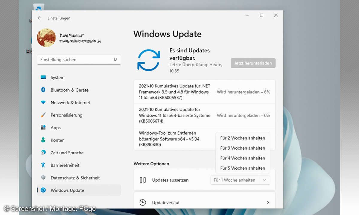 Windows 11: Erste Schritte - Screenshot Windows Update
