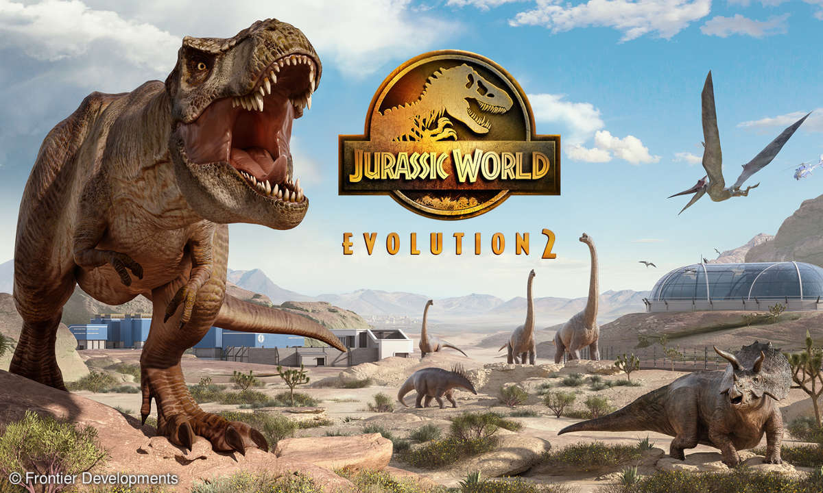 Coverart zu Jurassic World Evolution 2 mit Tyrannosaurus Rex