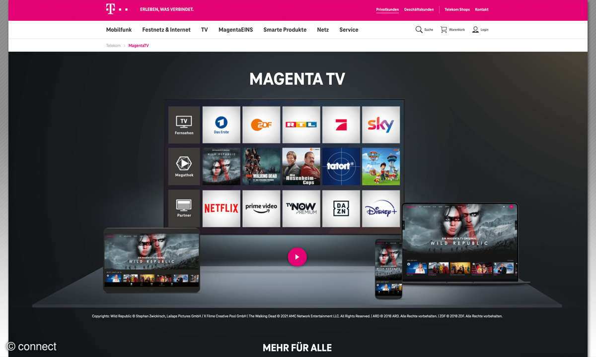 IPTV-Test - Screenshot Telekom