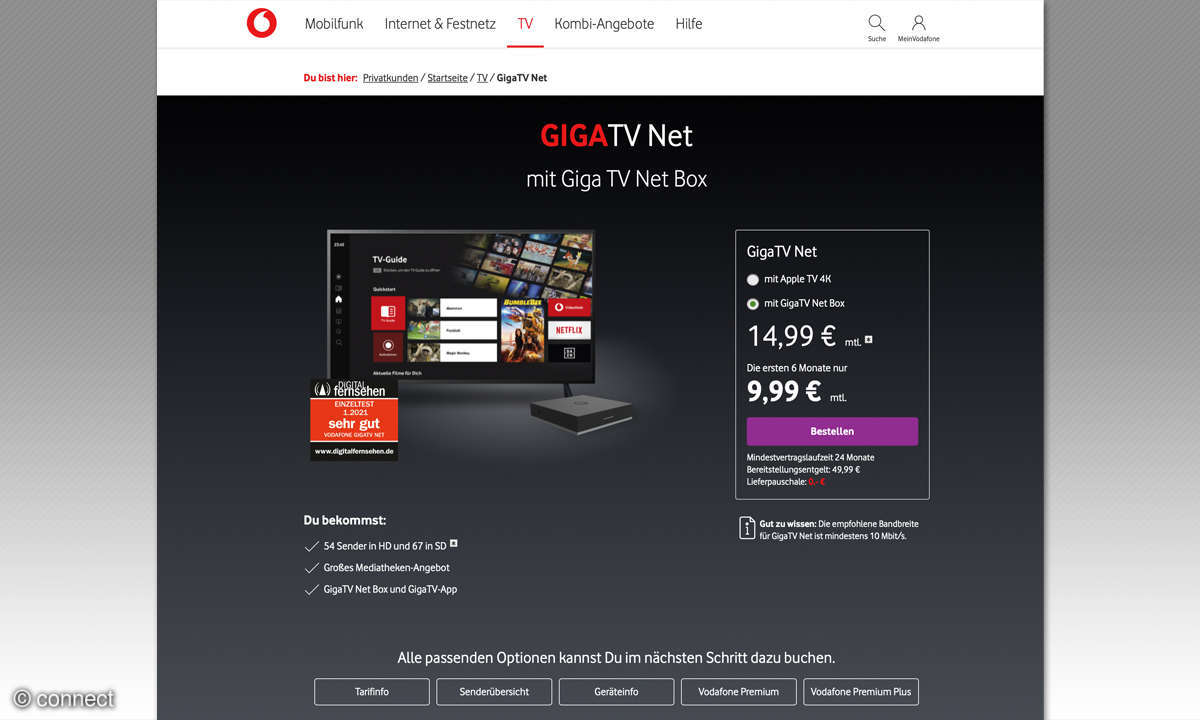 IPTV-Test - Screenshot Vodafone