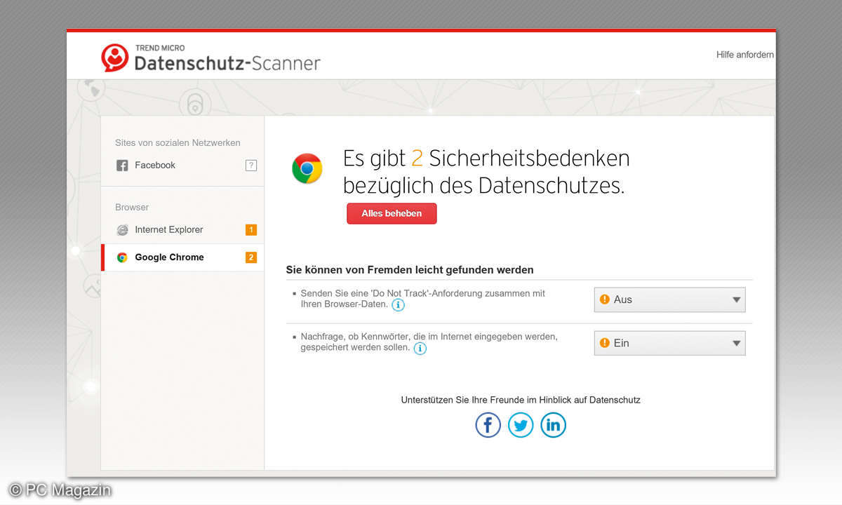 8 Antivirus-Programme im Test - Screenshot Trend Micro