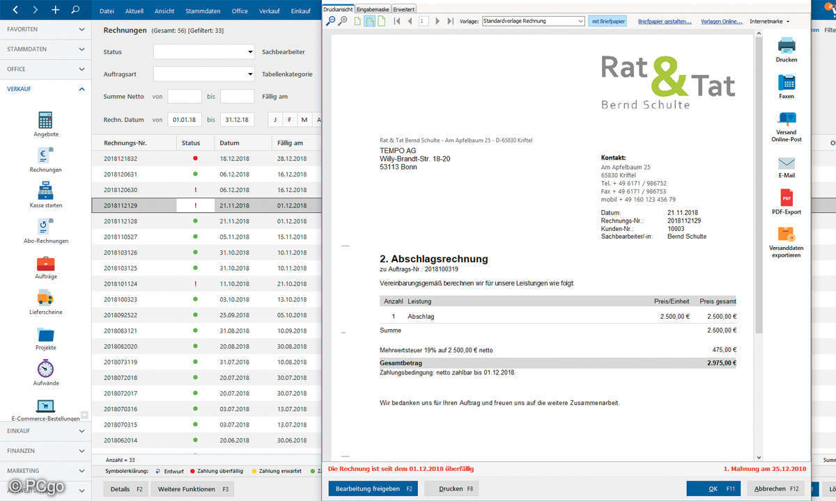 Kaufmännische Software-Lösungen: Screenshot - WISO Mein Büro Desktop Plus