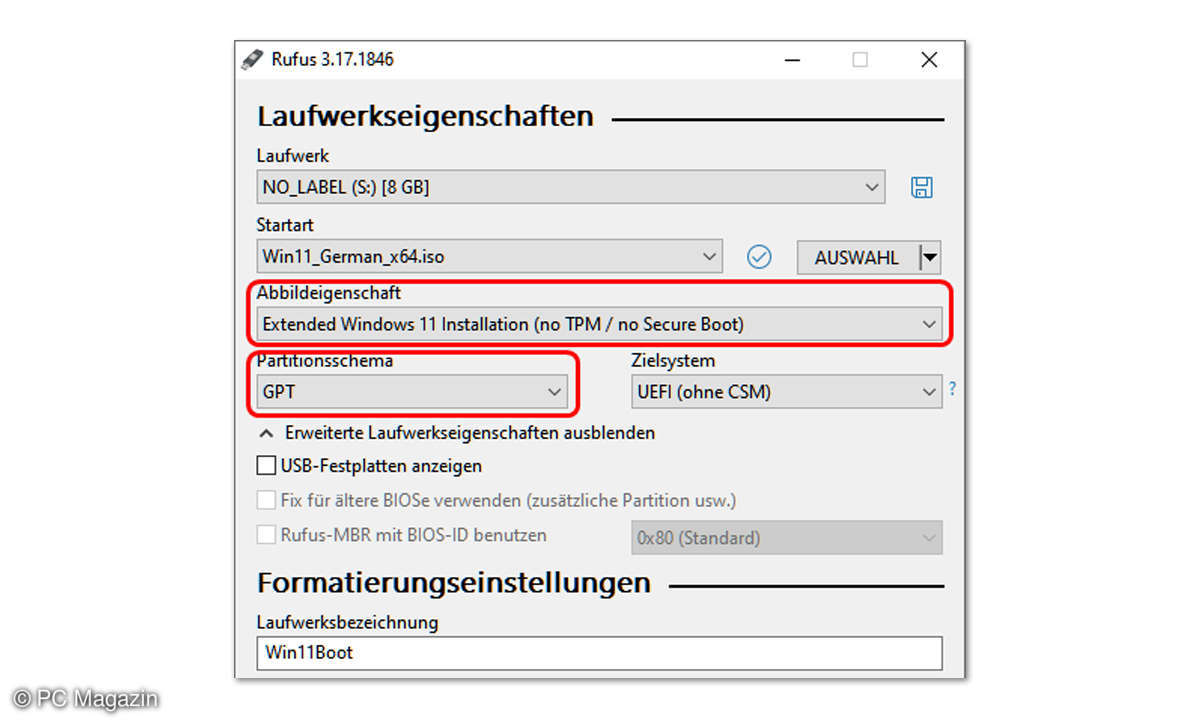 Windows 11 - Rufus Screenshot