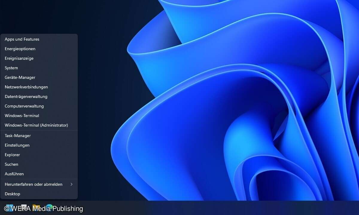 Screenshot des Startmenüs unter Windows 11
