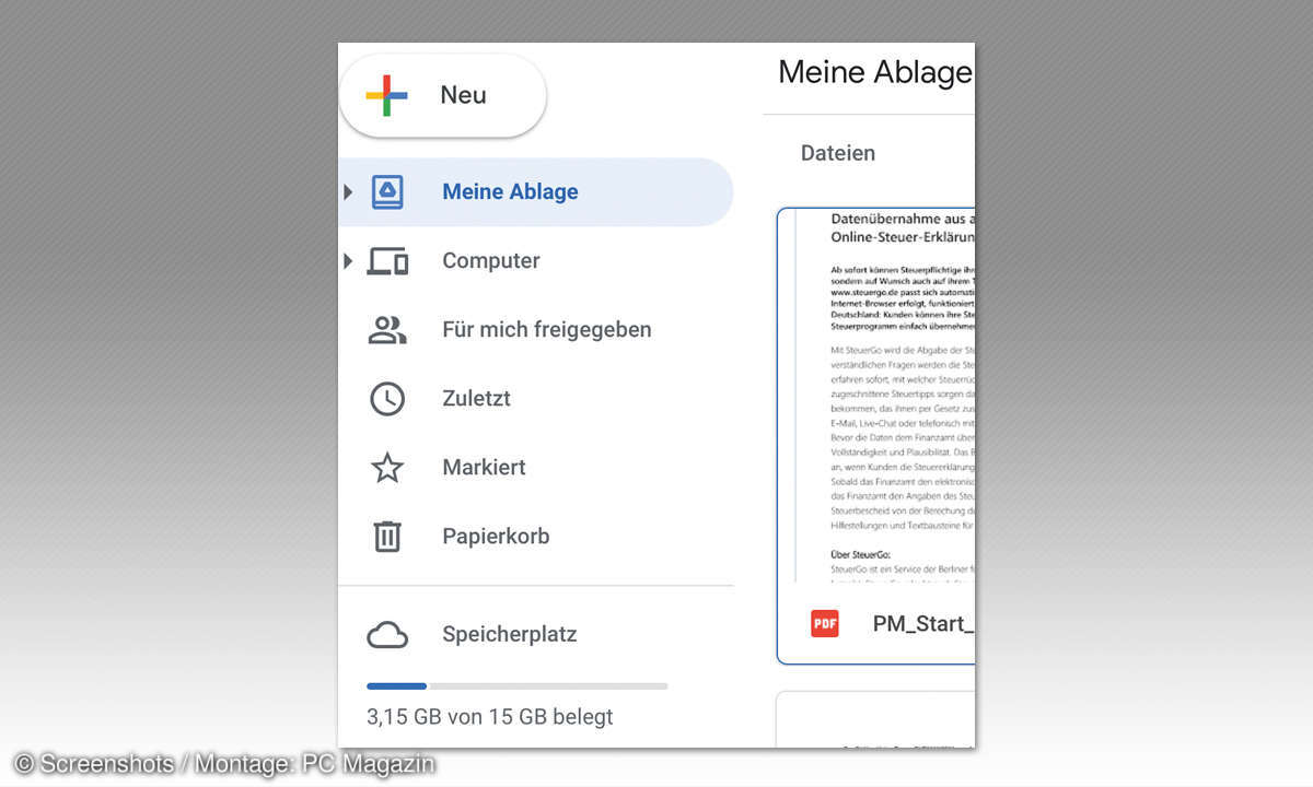Google-Konto aufräumen - TIPP 2: Speicher verwalten