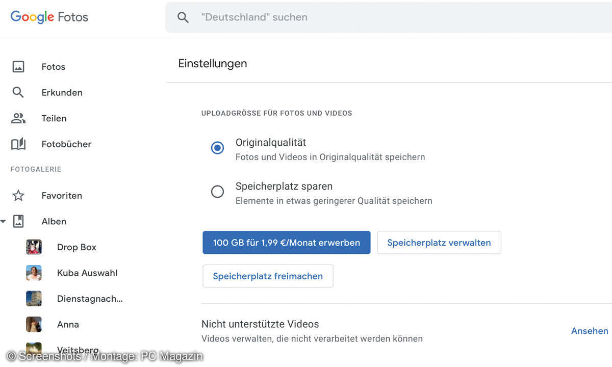 Google-Konto aufräumen - Fotos in geringerer Größe in Google Drive speichern