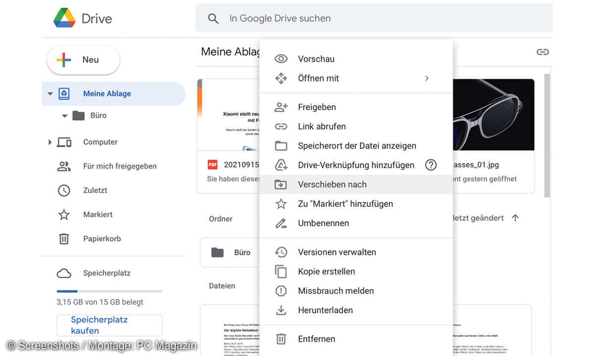 Google-Konto aufräumen - Dokumente in Google Drive aufräumen