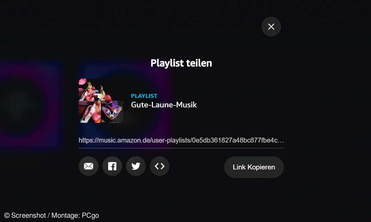 Praxis-Tipps: Musikstreaming leicht gemacht - Screenshot Amazon Music Playlist-teilen-Tipp-5
