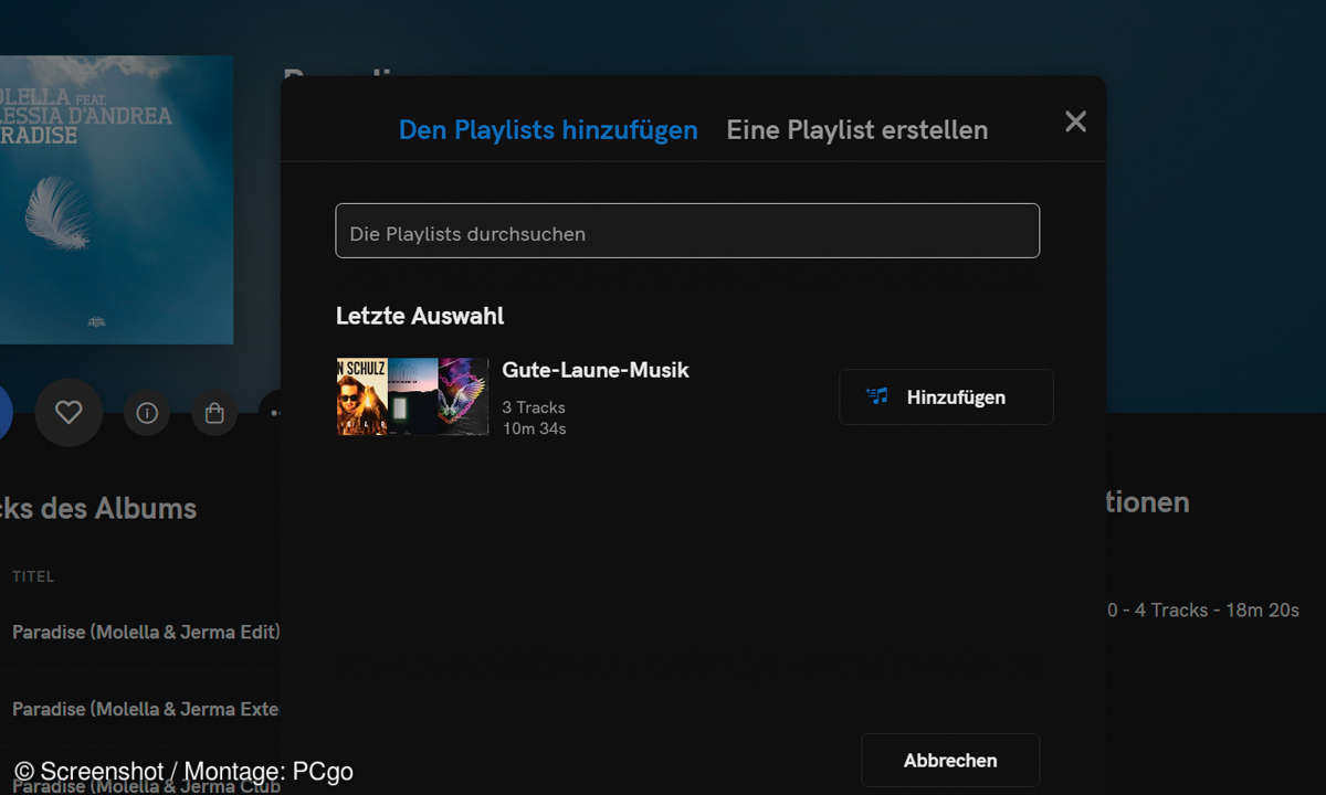 Praxis-Tipps: Musikstreaming leicht gemacht - Screenshot QOBUZ Playlist-anlegen-Tipp-3