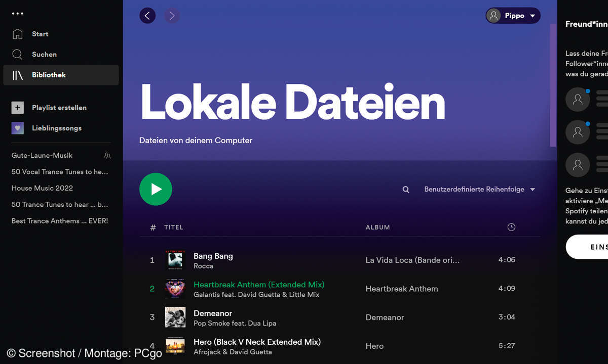 Praxis-Tipps: Musikstreaming leicht gemacht - Screenshot Spotify lokale Dateien-Tipp-3