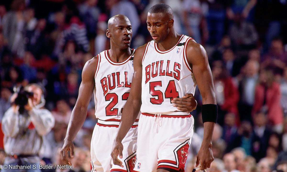 Michael Jordan und Horace Grant spielen für die Chicago Bulls