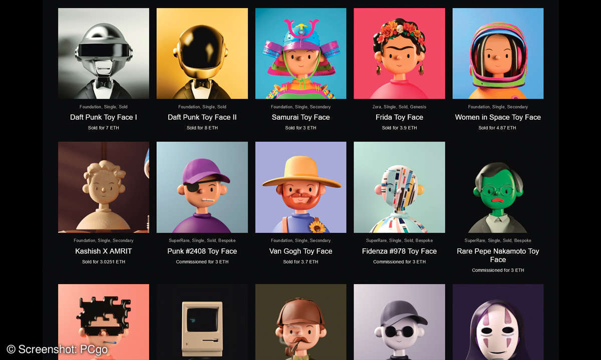Non-Fungible Token: Toy Faces Screenshot