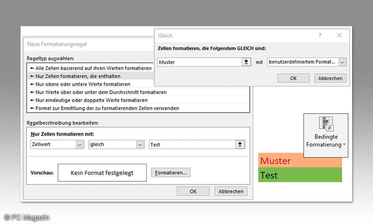 Excel: Flexible Dienstpläne erstellen - Bedingte Formatierung Screenshot
