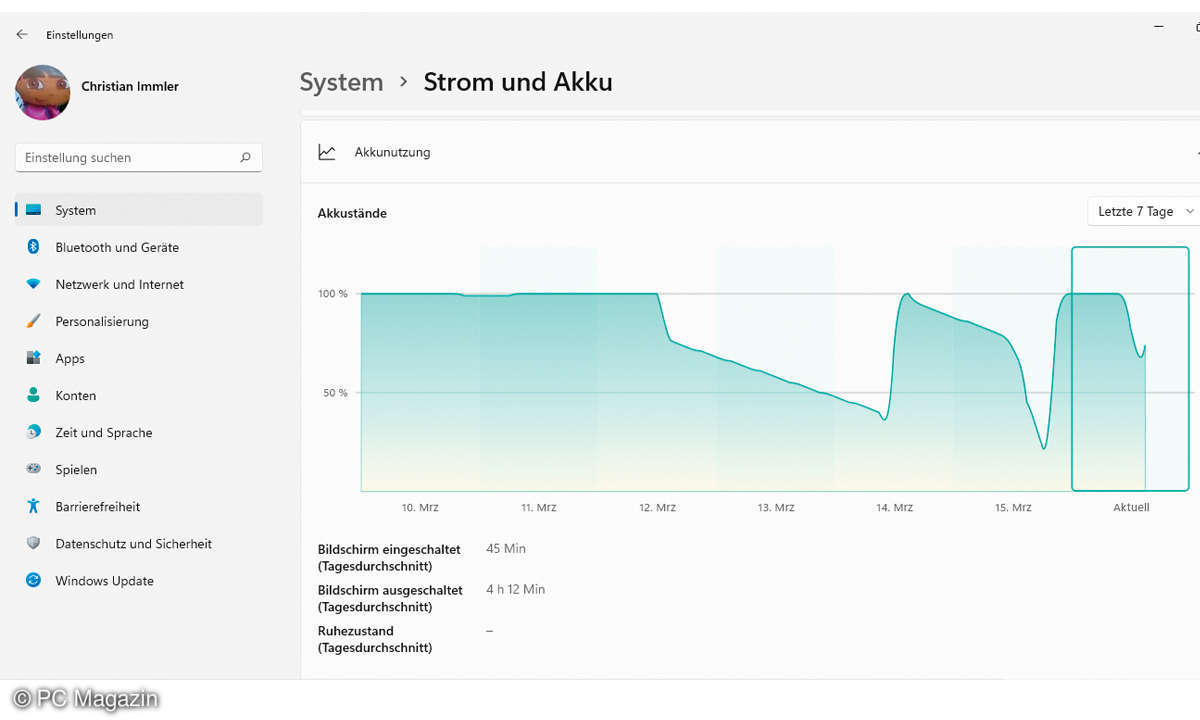 Windows 11: Energiesparmodus aktivieren - Akkunutzung Screenshot