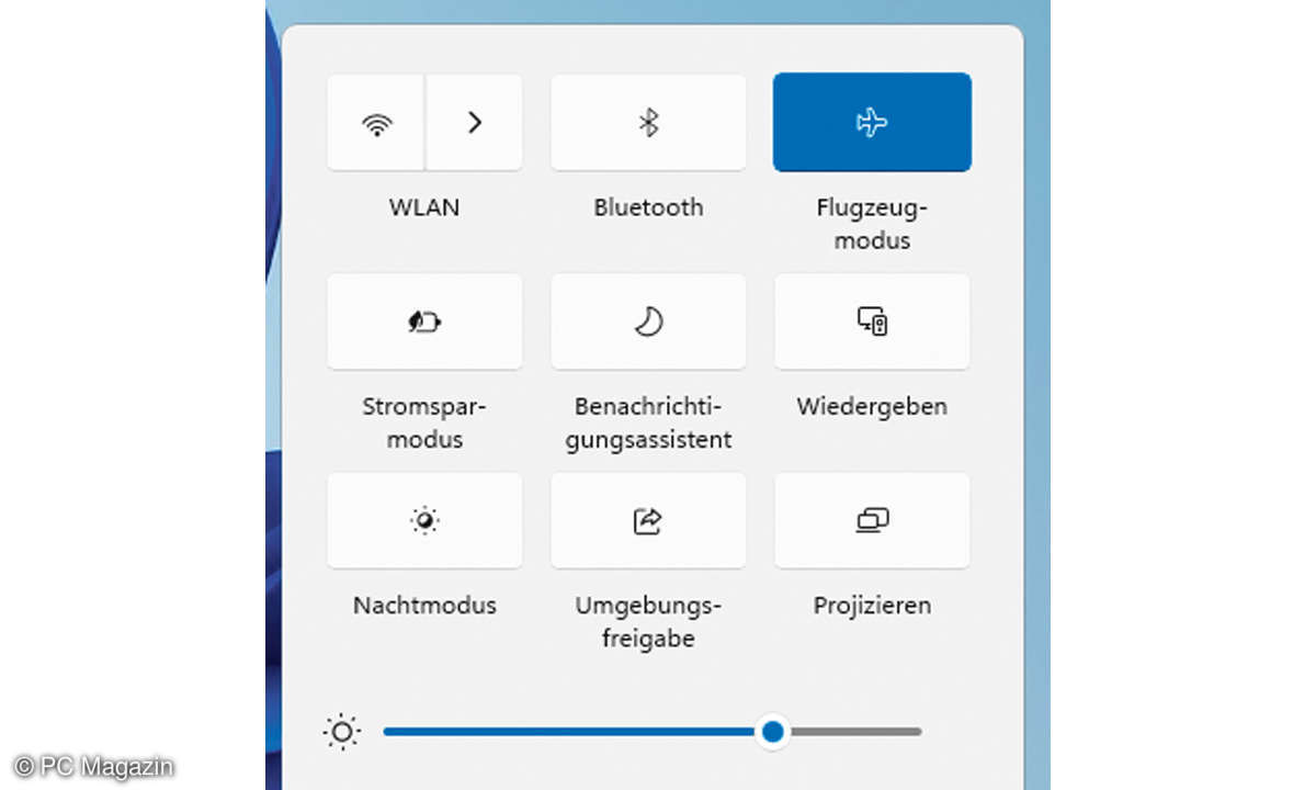 Windows 11: Energiesparmodus aktivieren - Flugzeugmodus Screenshot