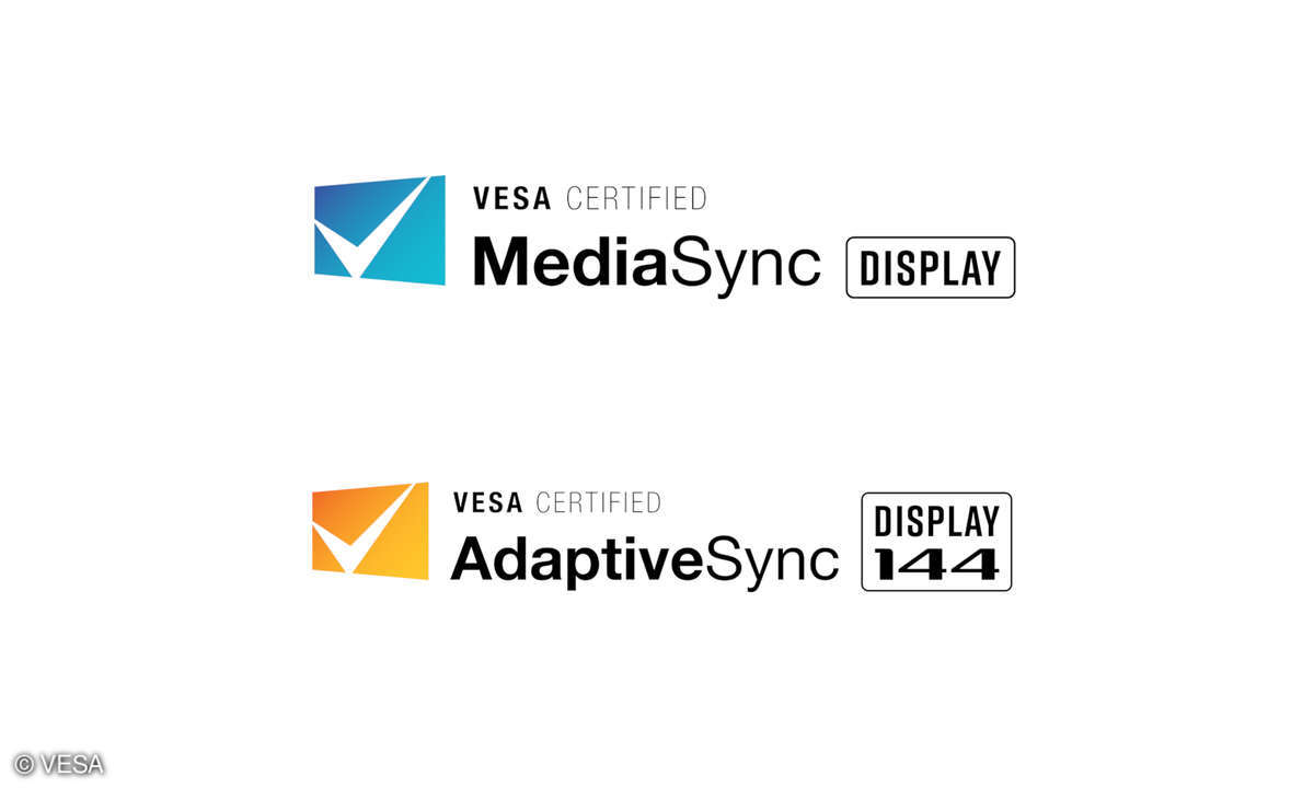 Die Logos der beiden VRR-Zertifizierungen Media-Sync und Adaptive-Sync