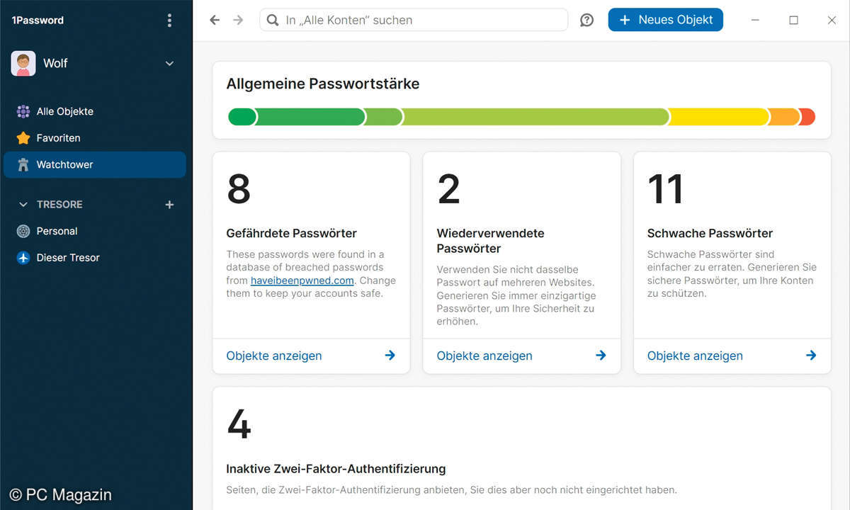 Passwortmanager Test 2022: 1PasswordScreenshot