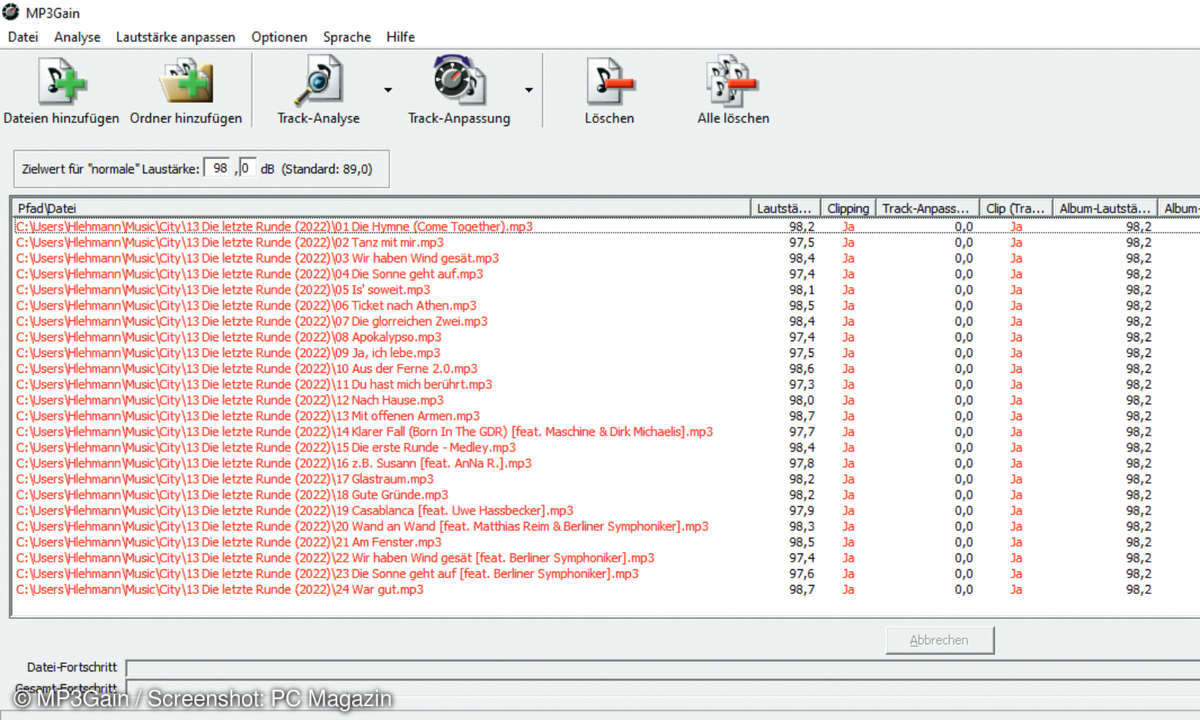 Miniworkshop-Screenshot-MP3Gain