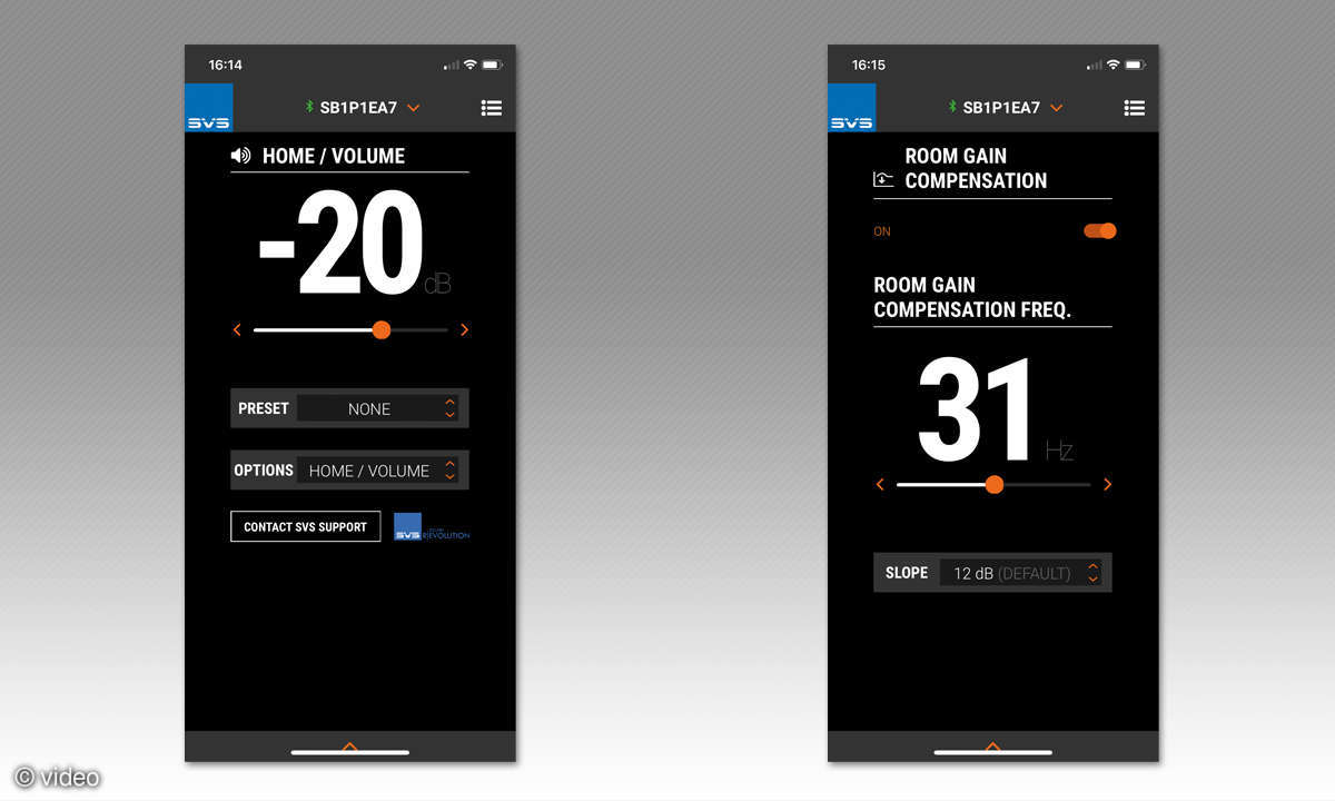 SVS SB-1000 Pro und PB-1000 Pro im Test - App Screenshots