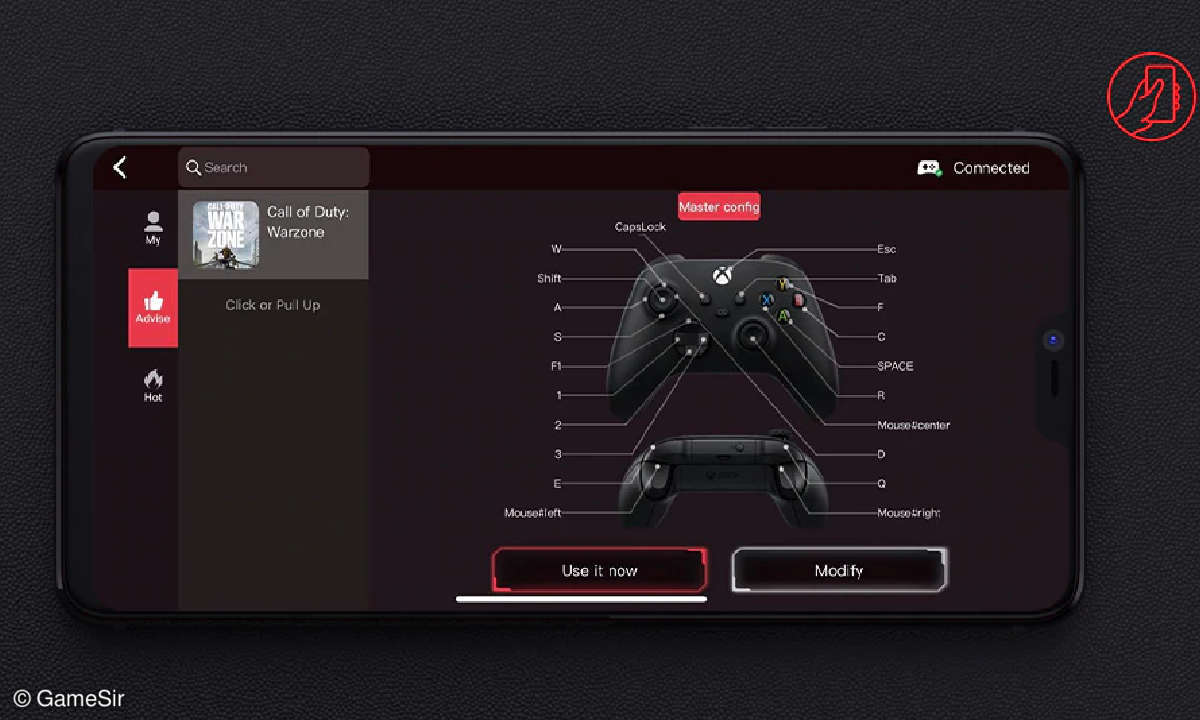 In App können Sie unter anderem die Tasten umbelegen, die die Controlleraktionen auslösen.