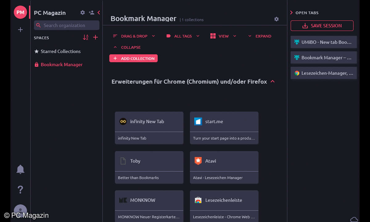 Bookmark Manager: Browser-Erweterungen