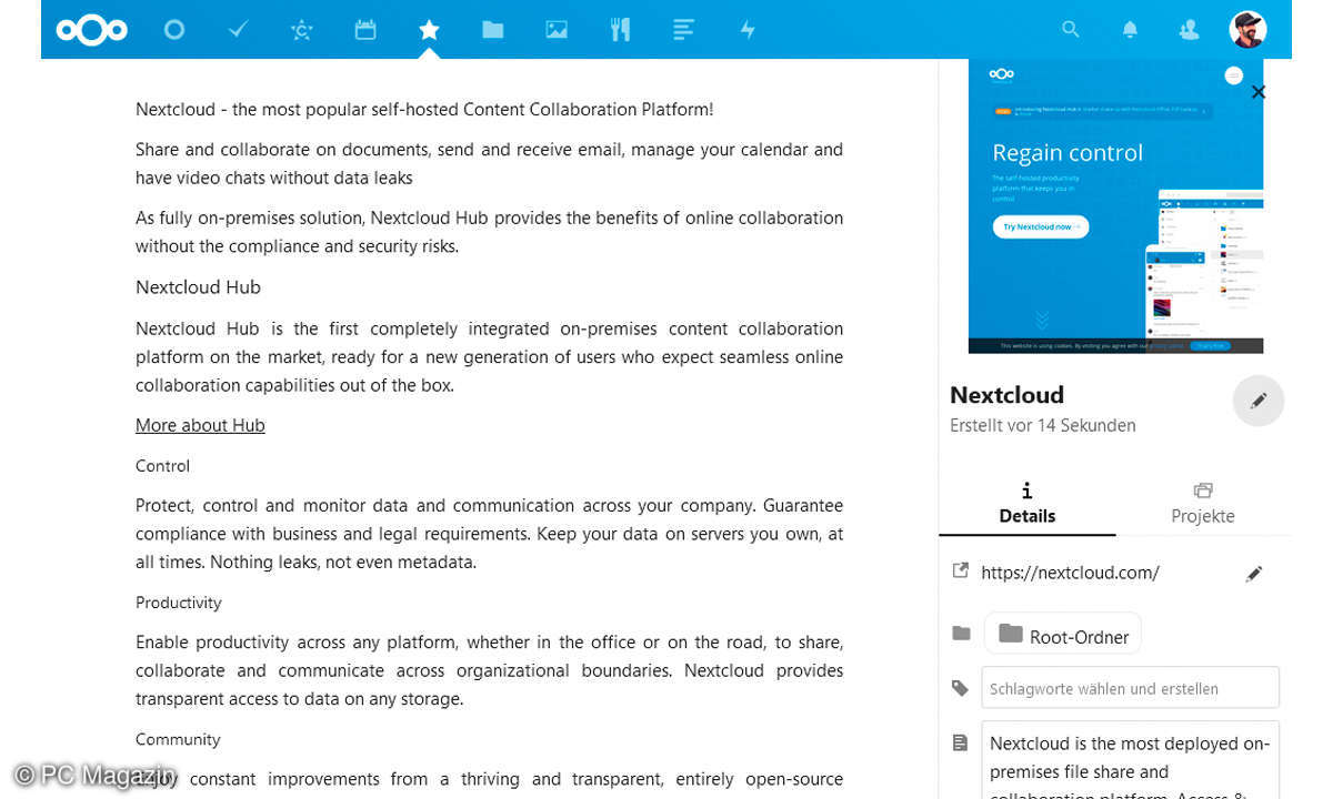Bookmark Manager: Nextcloud Bookmarks