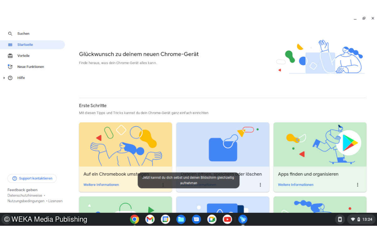 Start-Bildschirm von Google Chrome OS Flex