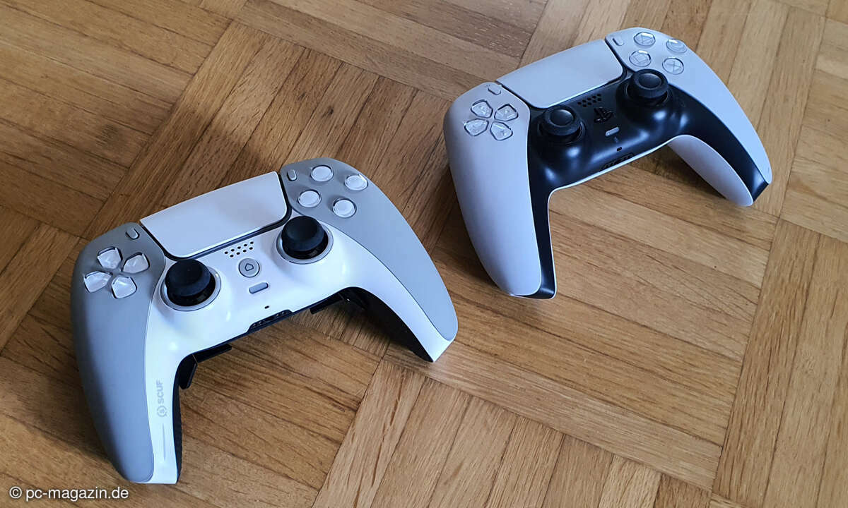 Scuf Reflex und DualSense unterscheiden sich kaum in Größe und Gewicht. Warum auch, bereits das Original ist sehr gut!