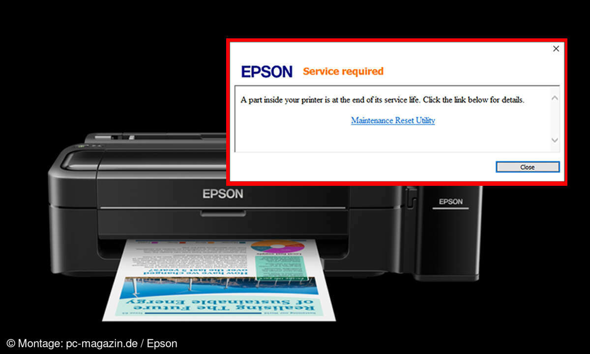 Ein Epson-Drucker kann sich am Ende der 