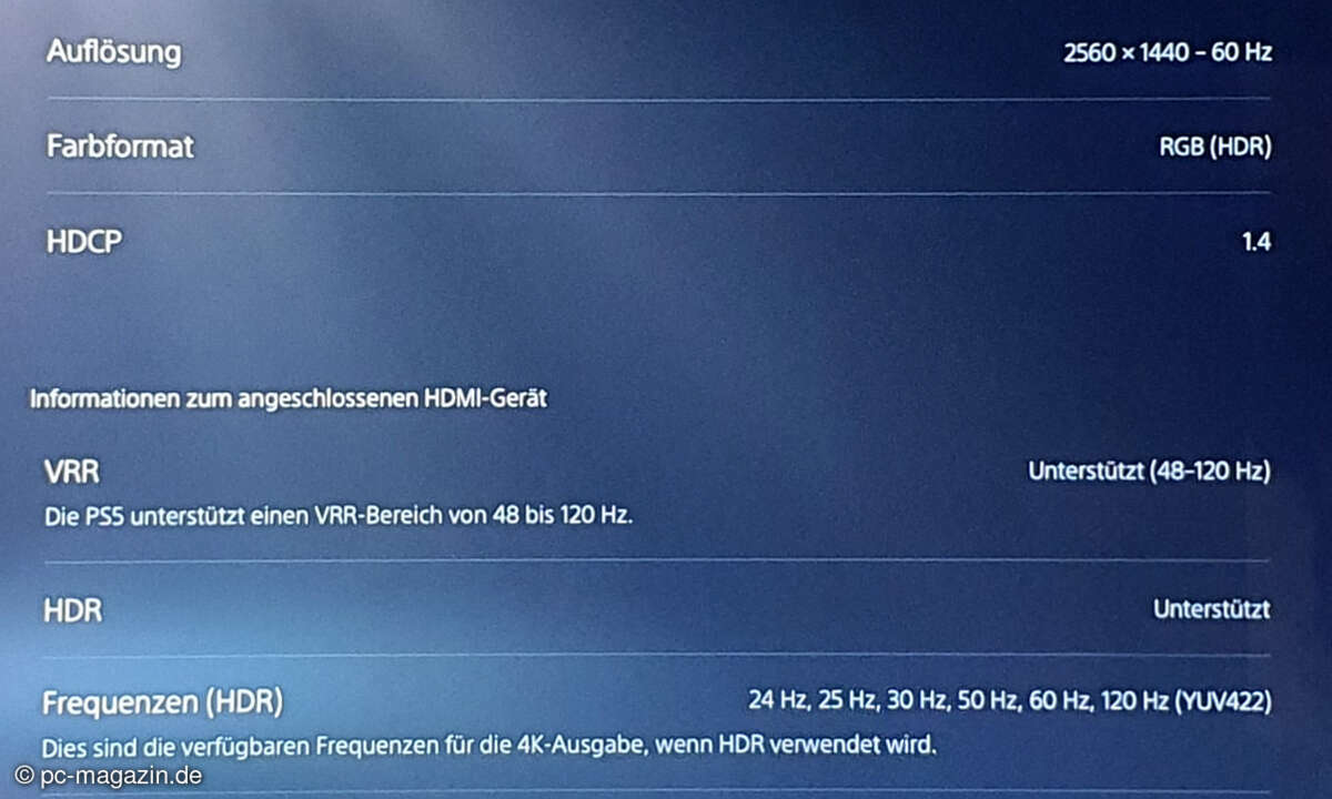 Spielen Monitor und Verkabelung mit, machen 1440p und 120Hz (siehe unten rechts) keine Probleme