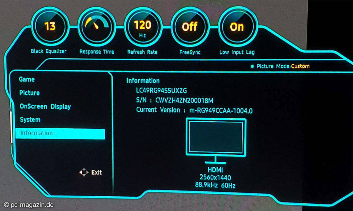Bildschirme sind vielfältig. Ist es nicht das Kabel, können viele weitere Dinge aktuelle Konsolen einschränken (60Hz-Signal erkannt, siehe unten), obwohl technisch mehr möglich ist (120Hz eingestellt, siehe oben).