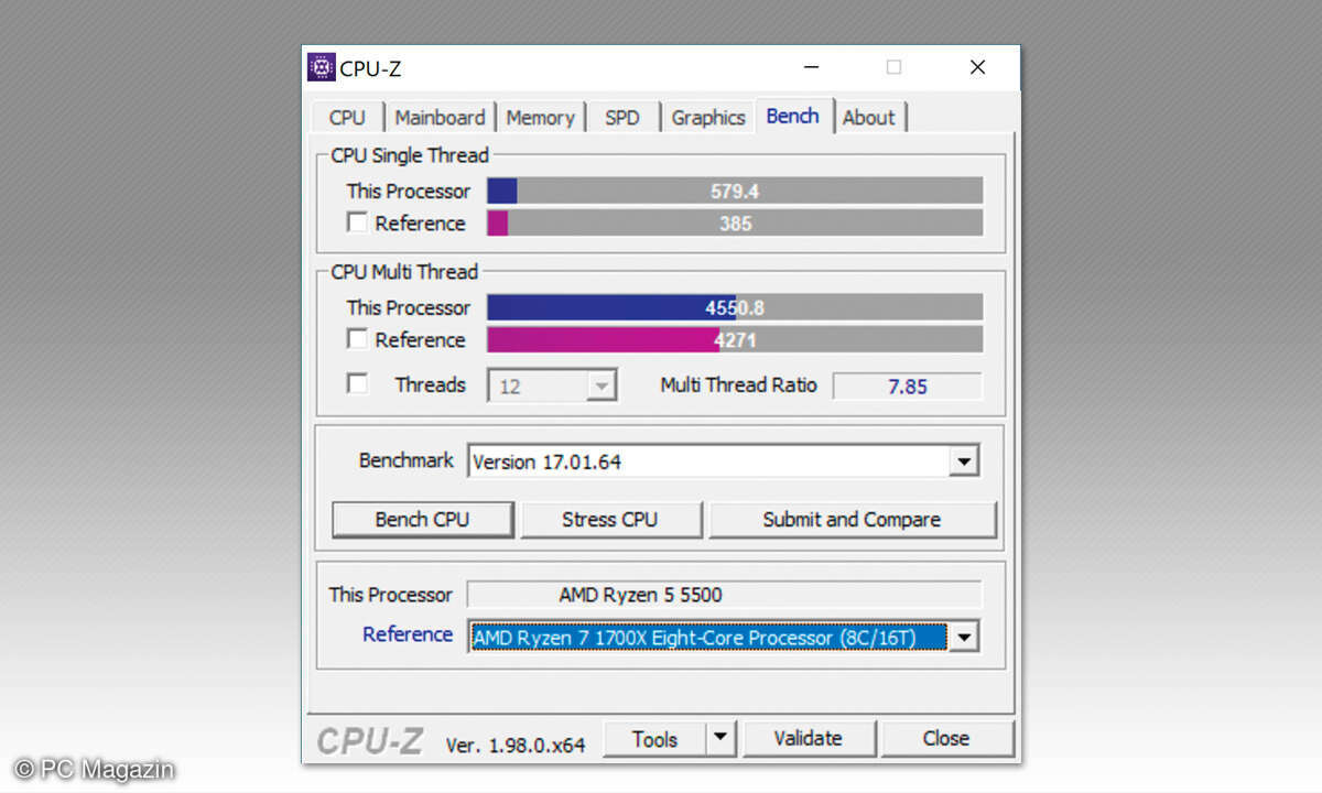 AMD RYZEN 5 5500 im Test - CPU-Z Screenshot