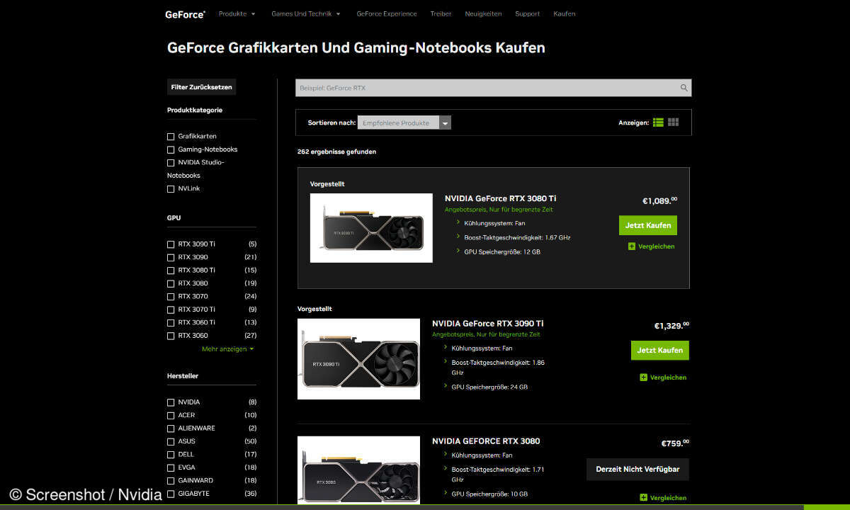 Nvidia: High-End-Grafikkarten fallen auf ein attraktiveres Preisniveau.