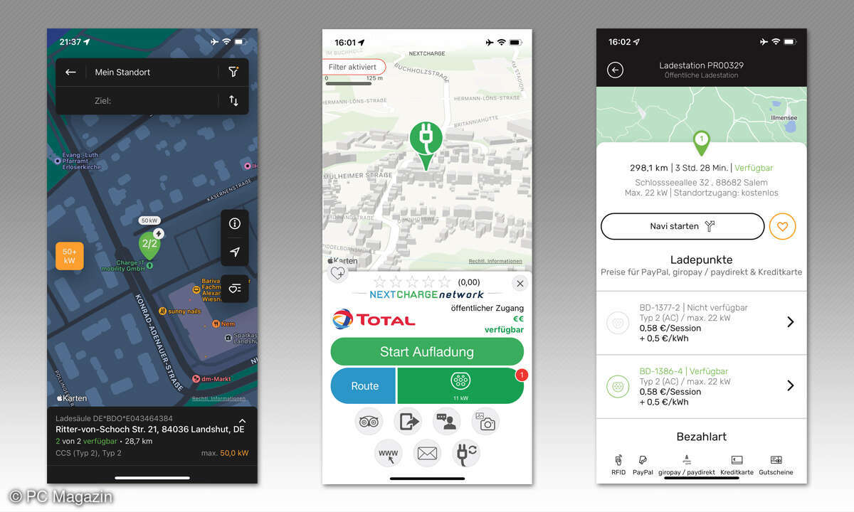 Die besten Lade-Apps im Test - Screenshots
